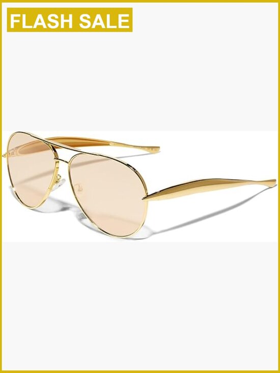 Retro Gold Oversized Aviator Sunglasses Polarized UV main image 6